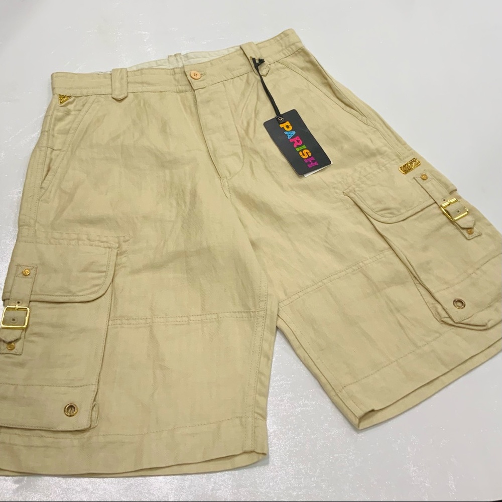 Men's Parish Golden Khaki Casual Cargo Shorts